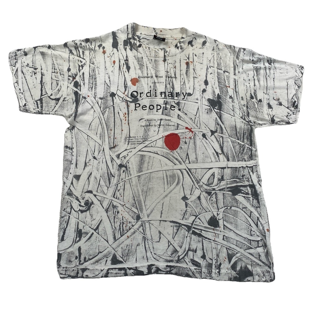 Vintage Ordinary People Judith Guest Theatre AOP T-Shirt USA Rare Size‎ Large